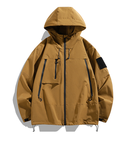 Unisex Half <b>Zip</b> <b>Hooded</b> Windproof Oversized Jacket Solid Color Casual Streetwear 100% Polyester Winter Wear - Product Image 5