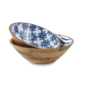 Bol en bois rond de style vintage, saladier en bois massif, bol à soupe en bois massif - Product Image 4