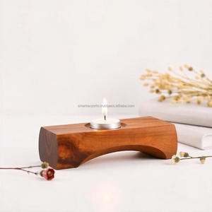 Tarro y soporte para velas de madera versátil de calidad superior con detalles artísticos, decoración del hogar inspirada en la naturaleza única - Product Image 3
