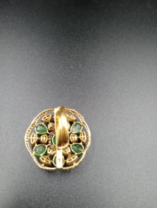 Amaira Jewels Floral <b>Cocktail</b> <b>Ring</b> Green Doublet 18K <b>Gold</b> Plated Women's Classic Adjustable Handmade Ethnic Rajasthan for - Product Image 6