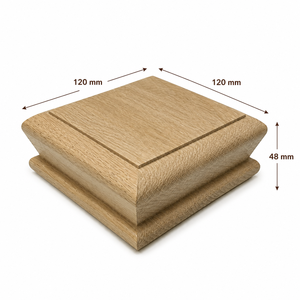 EFS Thanh Nghia - Tapa de poste de escalera de madera maciza de álamo ecológica más vendida - Duradera NPC02 - Piezas de escalera personalizadas - Product Image 1