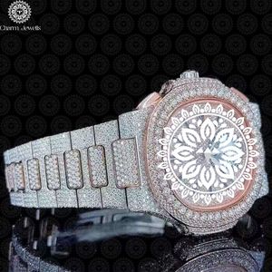 Charm Jewells Luxury Stainless Steel Watch 42mm Round Dial Sapphire Crystal Quartz Movement <b>Chronograph</b> Unisex Fashion Design - Product Image 2