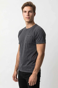 T-shirt à manches courtes pour homme SOSH 4, poche poitrine, 100% coton, 260 grammes, impression numérique, séchage rapide, tissu interlock - Product Image 4