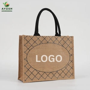 Custom Branded Jute Promotional <b>Bag</b> Natural <b>Hessian</b> Shoulder Handbag With Sturdy Handles For Brand Marketing - Product Image 3