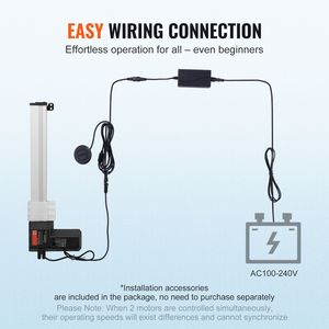 Attuatore Lineare ad Alta Velocità da 13 Pollici, 0.55"/s, 24V, 220lbs/1000N per Sollevamento TV/Tavolo/Divano - Product Image 6
