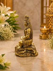 Jaipur Metals Pure Brass Plated Mahadev Idol | 100% Brass Lord <b>Shiva</b> <b>Statue</b> | 4 x 4.5 x 6.1 cm | 55 g | Pooja & Gift - Product Image 3