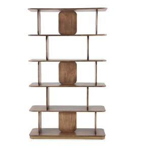 ชั้นวางหนังสือไม้จริงสไตล์อินดัสเทรียลแบบพกพาสำหรับห้องนั่งเล่น พร้อมขนาดที่ปรับแต่งได้ โครงสร้างแข็งแรงเป็นมิตรกับสิ่งแวดล้อม - Product Image 1