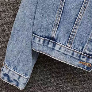 Wholesale High Street Style Custom High Quality Men's Denim <b>Jacket</b> Outdoor Waterproof Breathable Men's Denim <b>Rhinestone</b> <b>Jacket</b> - Product Image 5