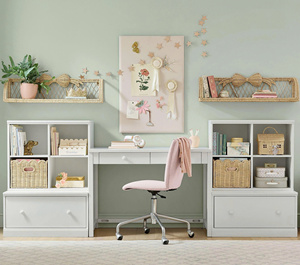 Étagère murale décorative en rotin naturel fait main, au design charmant avec nœud, idéale pour la chambre de bébé fille. - Product Image 6