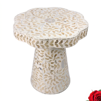 Table basse artisanale en nacre avec motif feuille, vente en gros, personnalisable OEM ODM, DECORYUG