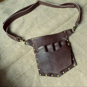 Handcrafted Leather Barber Scissor <b>Pouch</b> Professional Salon Stylist Tool Bag Holster With Waist Strap LBSH-0016 - Product Image 1