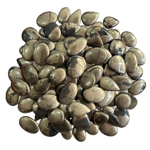 Lot en gros de 100 % pierres précieuses naturelles faites à la main, cabochons ovales en pyrite, pierres pour la fabrication de bijoux, pierres précieuses en vrac, meilleur prix - Product Image 2