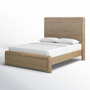 Muebles de dormitorio Queen, cama con panel de madera natural - Product Image 4