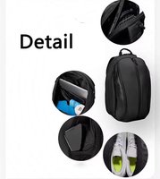 Sac à dos de sport personnalisable grande capacité avec fermeture éclair pour raquettes de tennis et de badminton, compartiment à chaussures intégré