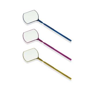 Colorful Makeup <b>Mirrors</b> With <b>Long</b> Handles Blue Pink <b>Gold</b> Tone - Product Image 3