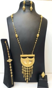 Dubai 24KT Gold Plated Brass Women's Jewelry <b>Sets</b> with Necklace Earrings Ring for Wedding Engagement Classic Fashion Jewelry - Product Image 5