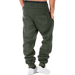 Men's 100% Cotton Fleece Sweatpants Streetwear Baggy Joggers Sports Pants <b>Trousers</b> Multi Pockets <b>Elastic</b> Drawstring Waist Cuff - Product Image 2