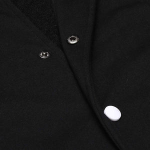 Plain Black College Style Bomber <b>Coat</b> Men Custom Logo Wool Blend Baseball Jackets Streetwear Bulk Manufacturer Winter Jackets - Product Image 5