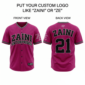 Maillot de baseball unisexe en polyester interlock premium 180 GSM pour logo personnalisé par transfert thermique à rayures fines blanches, fermeture boutonnée, tenue d'équipe - Product Image 1