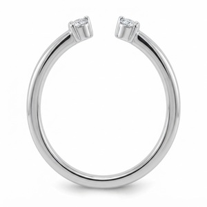 Bague minimaliste en argent 925 avec moissanite taille brillant rond, sertie à griffes, pour femme - Product Image 3