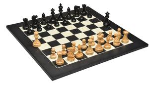 Pions d'échecs de luxe de la série Staunton américaine, 4,1 pouces, poids équilibré, en bois d'ébène et de buis naturel, au meilleur prix - Product Image 2