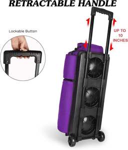 Rohzen Sports Rolling Sports Duffel <b>Bag</b> Heavy Duty <b>Wheels</b> Telescoping Handle Multi-Pocket 50-70L PU Material <b>Travel</b> Gear - Product Image 2
