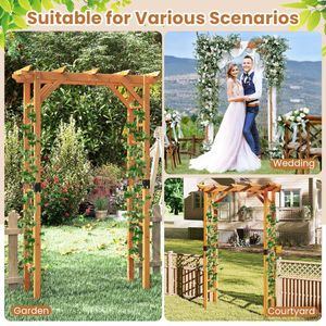 Arco Nuziale in Legno per Giardino 7/7,5 Piedi, Pergola da Esterno per Piante Rampicanti - Product Image 5