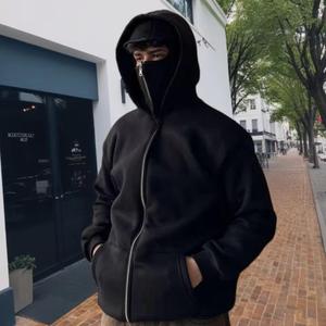 Sudadera con Capucha Doble Personalizada OEM de 500 Gramos, Estilo Urbano Ninja, Sudadera con Capucha Balaclava Extra Grande y Gruesa - Product Image 4