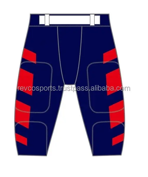 American Football Pants Hochwertige Sublimation Polyester Football Match Pants 7 Gepolsterte integrierte Hose für das Training