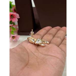 Indian Ethnic Priya Moissanite Gold Plated Choker Necklace Set - Product Image 5