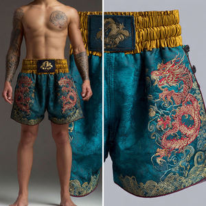 Pantalones Cortos de Muay Thai con Cintura Elástica Reforzada, para Kick Boxing, MMA, Sublimados, para Hombre - Product Image 5