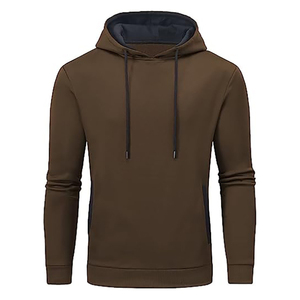<b>Men's</b> Hooded <b>Sweatshirt</b> Solid Color <b>Red</b> Regular Fit Knitted Breathable Pocket Design Casual Winter 100% Cotton Eco-Friendly - Product Image 2