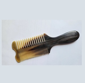 Peigne antistatique en corne naturelle pour démêler les cheveux, lisser les cheveux et les soins quotidiens. - Product Image 1