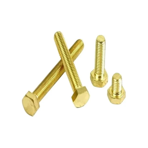 Boulon en laiton à tête hexagonale fileté pour la plomberie, l'électricité, les machines, les meubles et la quincaillerie générale - Product Image 1