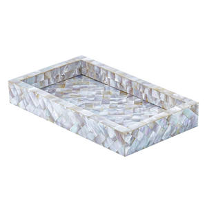 Cadeaux de fête antiques de haute qualité taille personnalisée plateau d'incrustation d'os poli rectangulaire Vintage moderne assiettes marocaines personnelles - Product Image 4