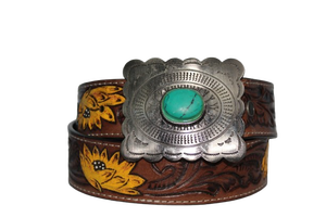 Cinturón de cuero estilo western de diseño vintage, hecho a mano por Divine International India. - Product Image 4