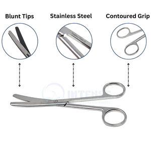 Tijeras Quirúrgicas de Punta Roma de Un Solo Uso, Hechas de Acero Inoxidable de Alta Calidad, Instrumento de Corte Médico Desechable y Estéril - Product Image 6