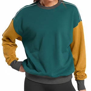 เสื้อสเวตเชิ้ตผู้หญิงคอกลมทรงโอเวอร์ไซส์ สไตล์ฮิปฮอป แต่งขอบไหล่ ตัดเย็บตามสั่ง ผ้าฝ้าย 100% เสื้อกันหนาวสำหรับฤดูหนาว - Product Image 4