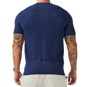 Vente en gros 100% coton T-shirt de sport pour hommes logo personnalisé nouveau modèle pull-over simple tricots personnalisés - Product Image 6