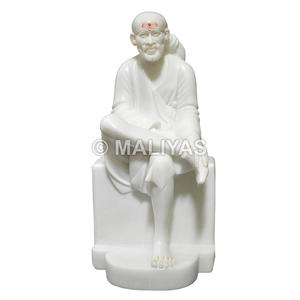 รูปปั้นพระศรีสิทธิ์สายบาจาห์จากหินอ่อนแท้ |   รูปปั้นพระศรีศิริไสบาบา ทำจากหินอ่อนสีขาว ท่านั่งสมาธิ – มาลียาส - Product Image 1