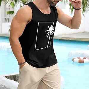 Camiseta sin Mangas para Hombre 100% Algodón y Poliéster, Color Sólido, Ropa Masculina, Camisetas sin Mangas Extra Grandes, Precio Bajo, Transpirable y de Secado Rápido - Product Image 3