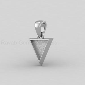 Base Triangular de Plata de Ley 925 Chapada en Oro de 14k de 10mm para Cabujón, Engaste en Blanco para Joyería DIY con Resina, Fornituras para Recuerdos - Product Image 3