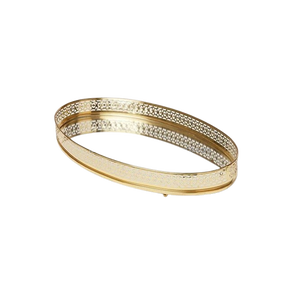 Hermosa bandeja de servicio de metal dorado para regalos de hotel en casa-Elegante bandeja de aperitivos para Precio de decoración - Product Image 5