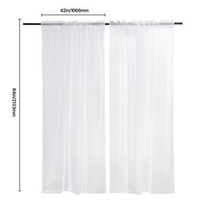 Tende Trasparenti Bianche Lunghe 84 Pollici, Set da 2 Pannelli con Installazione a Doppio Foro per Asta, 100% Poliestere, Facile Installazione, Mantovane Trasparenti - Product Image 2
