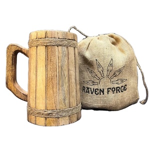 Taza de Madera Vikinga Hecha a Mano, Taza de Café de Madera Natural con Ágata, Estilo Náutico, Tema Animal - Product Image 5