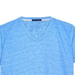 Camiseta de Manga Corta para Hombre, Cuello Redondo, Color Gris, Corte Regular, Informal, Tejido de Punto, 100% Algodón, Transpirable, Color Sólido, Tejido Jersey - Product Image 5