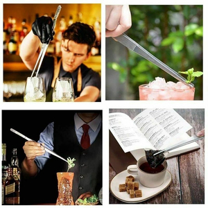 Pince de cuisine de précision à pointe droite en acier inoxydable pour la présentation culinaire, pour usage professionnel des chefs en cuisine, OEM - Product Image 4