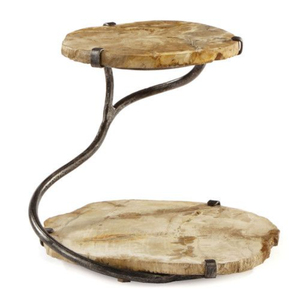 Support à gâteau en métal doré avec plateau en marbre, design floral multi-niveaux, présentoir à desserts pour la décoration de la maison, les mariages et les fêtes - Product Image 5