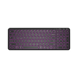 คีย์บอร์ดไร้สายแบบมีไฟ RGB รองรับบลูทูธ คีย์บอร์ดขนาดกะทัดรัดสำหรับ iPad แท็บเล็ต แล็ปท็อป รองรับหลายระบบ iOS Android Windows Mac Office - Product Image 1