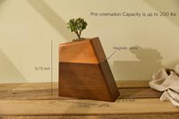 Urne funéraire géométrique moderne en bois pour cendres humaines, jardinière d'intérieur, joints magnétiques, capacité 200 lb, bois de noyer de luxe